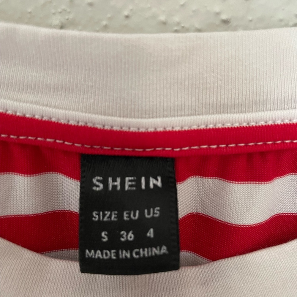 SHEIN Red and White Striped Maternity Tee - Picture 6 of 9